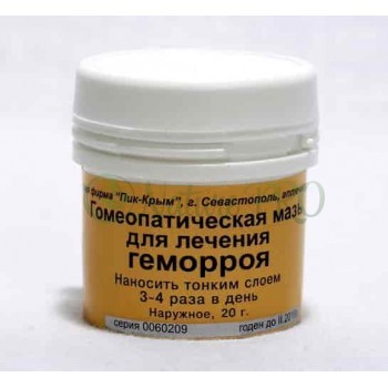 Гомеопатическая мазь для лечения геморроя, 20г ПиК Крым